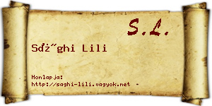 Sághi Lili névjegykártya