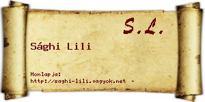 Sághi Lili névjegykártya